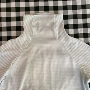 Oiselle big shop stripe mock neck